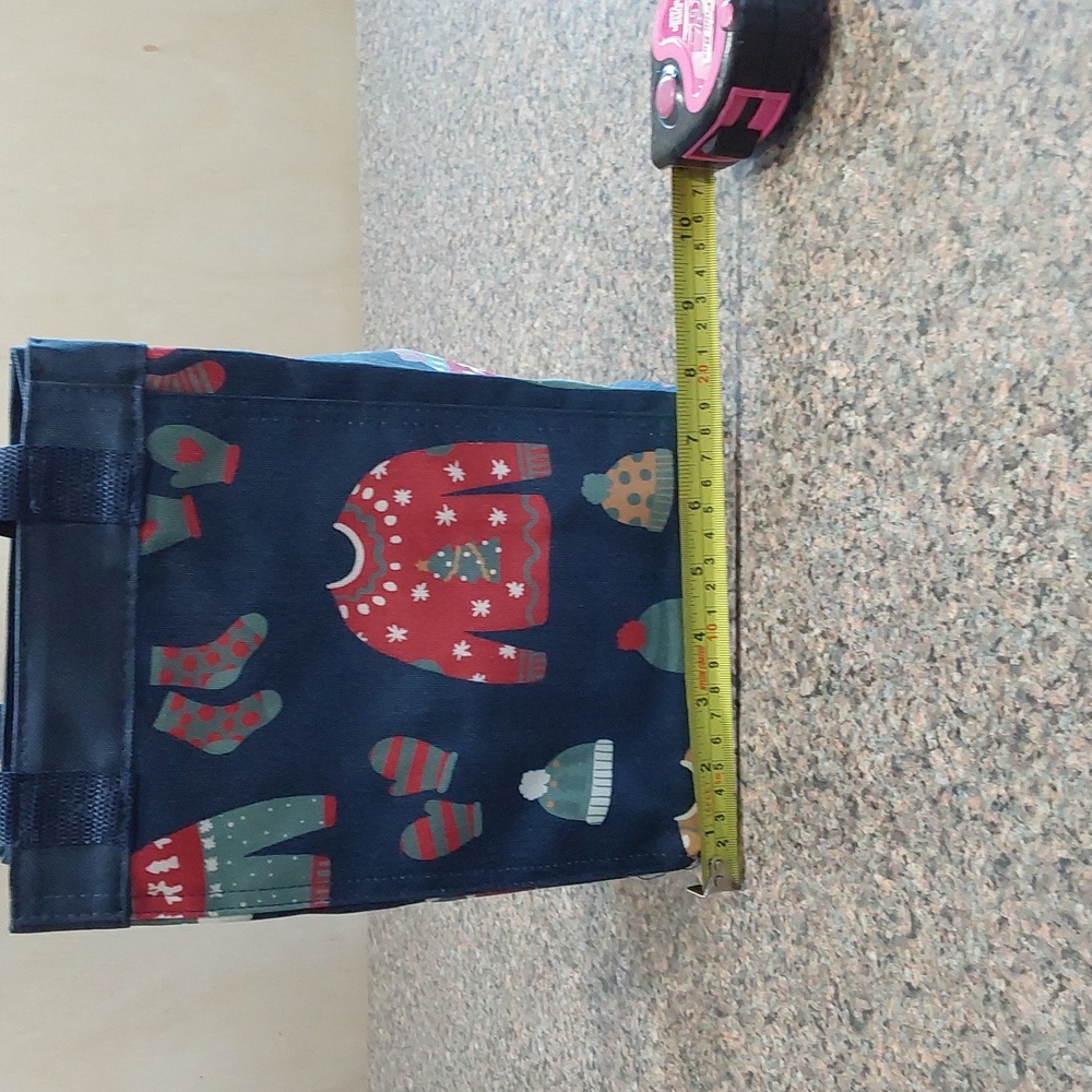 Thirty One SMALL Essential Storage Tote in Ugly Sweater pattern